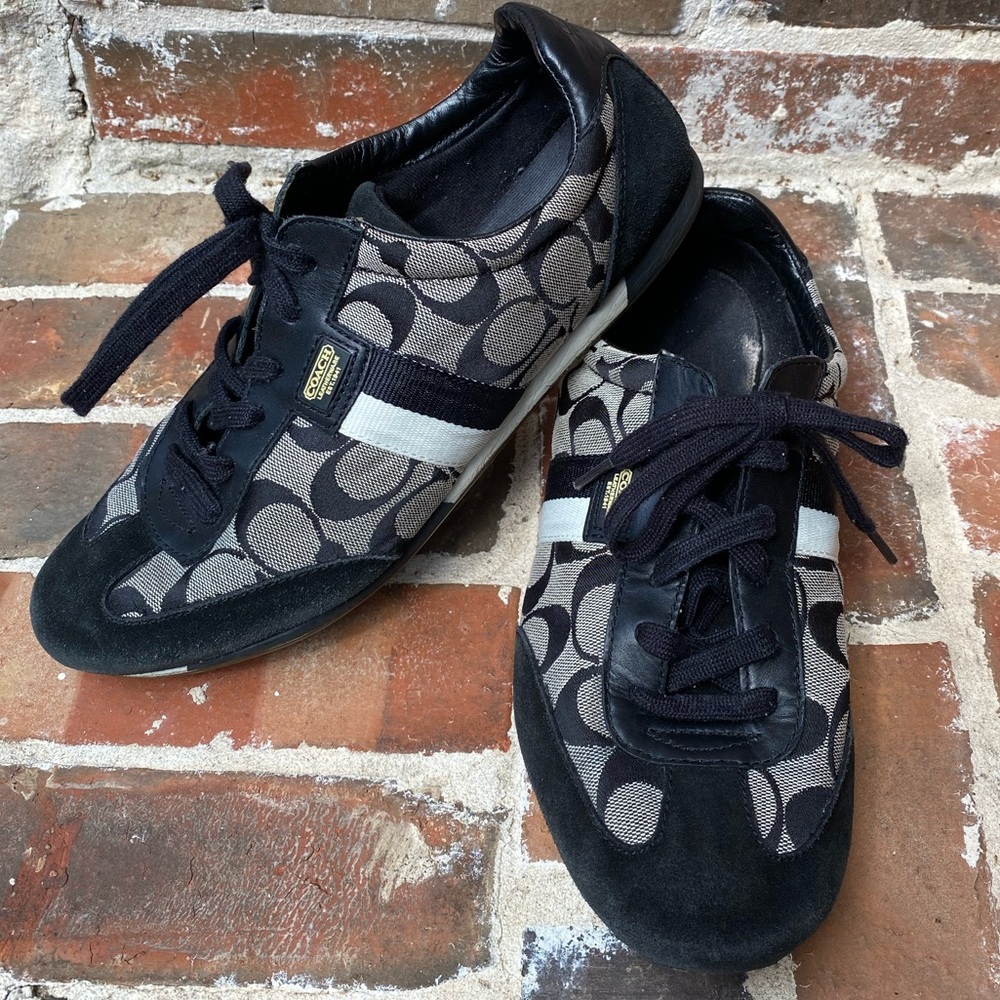 Coach Joss Monogram Logo Black Casual Sneakers. Women's  Size 10 Medium